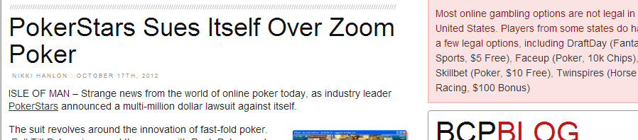Fake Poker News